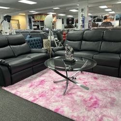 Amazing Weeknd Special Black Sofa & Loveseat Reclining Set Now Just 899 🤩