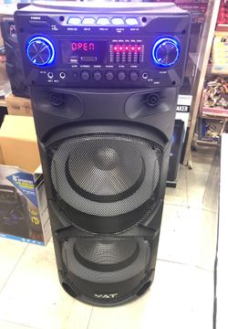 Portable 10” rechargeable speaker.