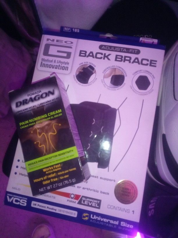 Brand New Back Brace/Dragon Back Pain Cream