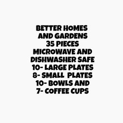 BETTER HOMES AND GARDENS DINNERWARE