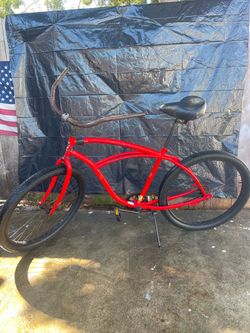 VINTAGE ORIGINAL RED PAINT Phat Cycles Sea Wind 26" Single-Speed Surfer Style Beach Cruiser Bicycle