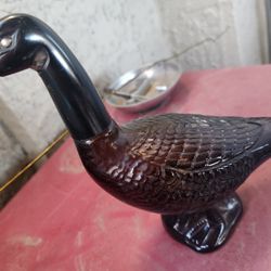 Vintage Bird Glass Bottle