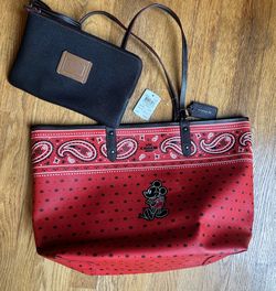 Coach Disney Red Purse And Zipping Bag