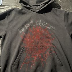 Black & Red Rhinestone OG Sp5der Hoodie