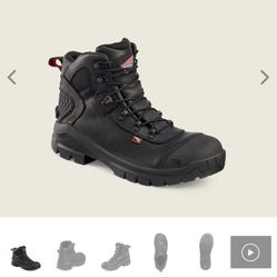 SIZE 8 RED WING WATERPROOF LEATHER SAFETY TOE BOOTS BRAND NEW 