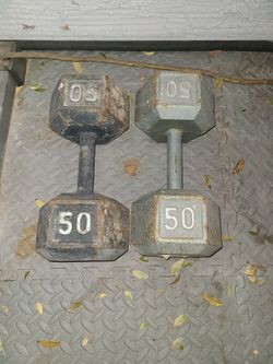 50 Lb Dumbell Set For TRADE For 55lb Set Or 60 Lb Set