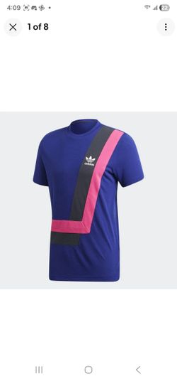 Adidas Mens T-Shirt Originals BR8 Purple-Black-Pink (X-Large) (New With Tags)