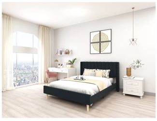 Queen Size Upholstered Bed Frame – New Open Box