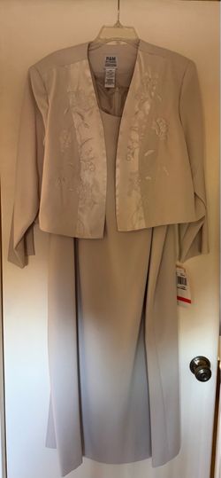 R&M Richards Champagne 2-Piece Dress Suit Size 22WP