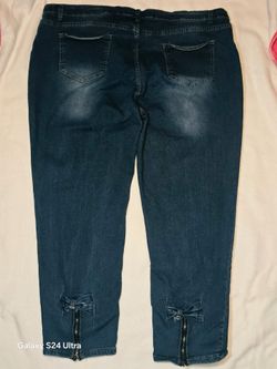 Faded blue jeans