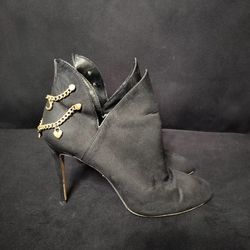 Women's Black Suede BCBGeneration Ankle Boot Heels (Size 11)