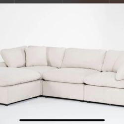 Gray Sectional + Ottoman 