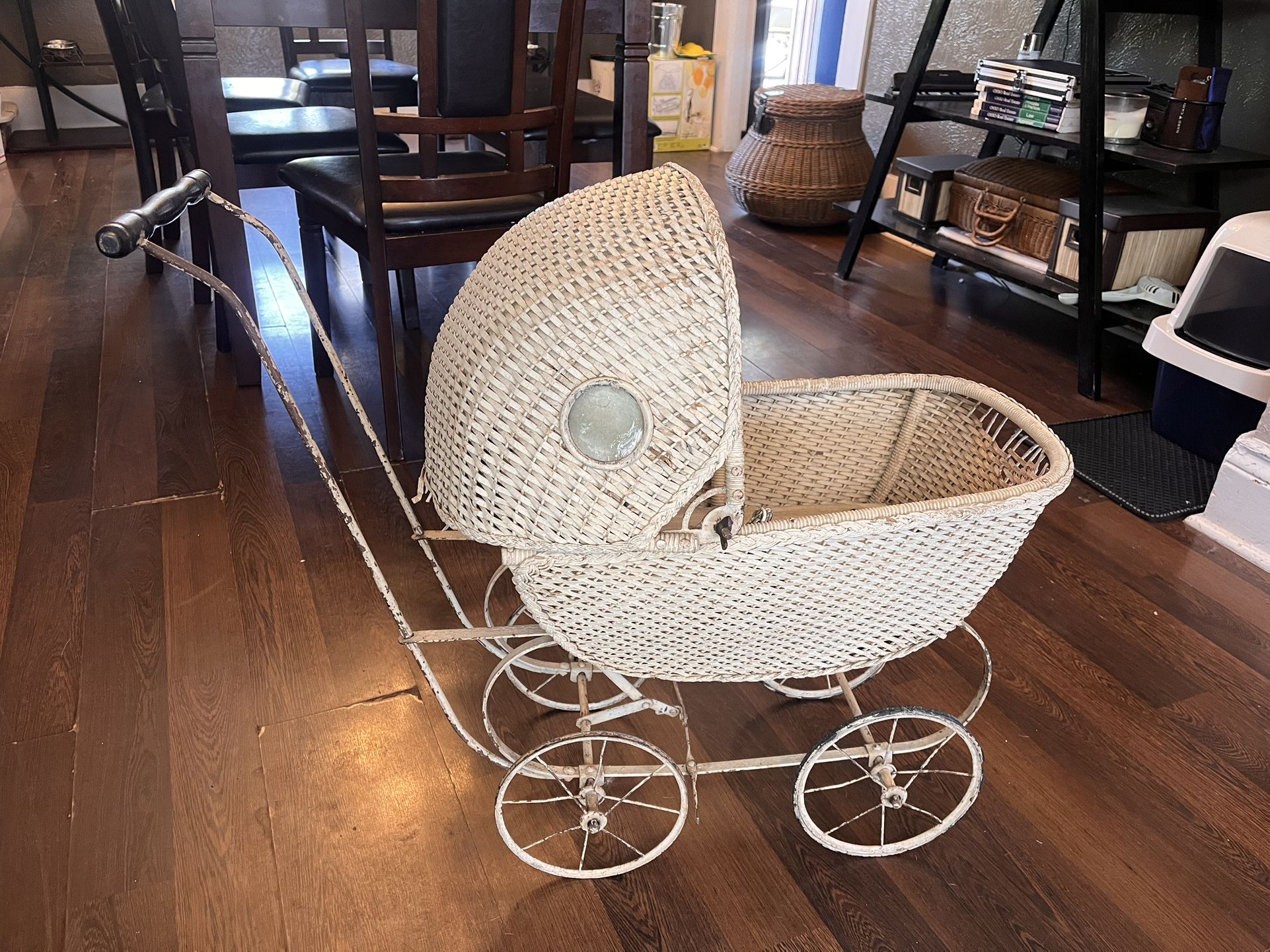 Antique Wicker Baby Carriage