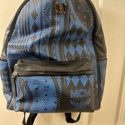 Blue and Black MCM backpack 