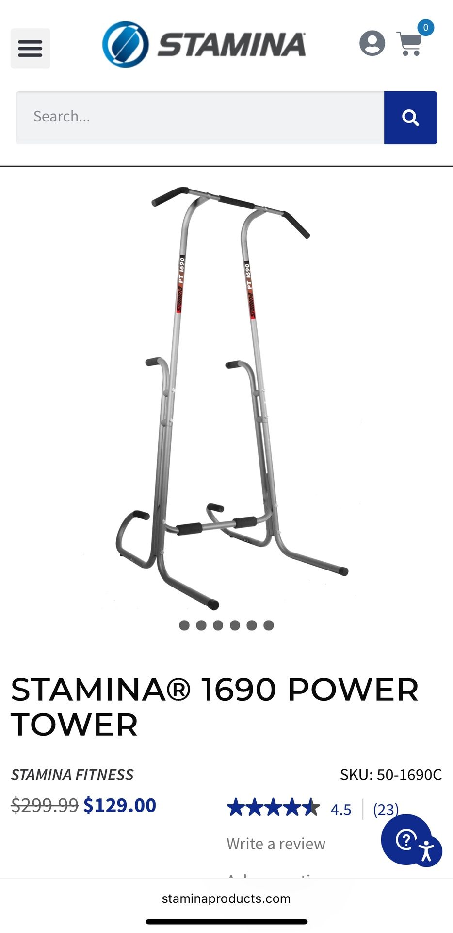 Stamina 1690 Power Tower Dip Pull Up Bar Exercise Station