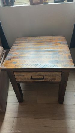 Relic Distressed Brown Storage End Table