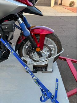 MC Trailer with Motorcycle Wheel Chock with Straps
