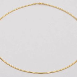 14K Yellow Gold Round Omega Chain Necklace 1.6mm 16in 9.2g