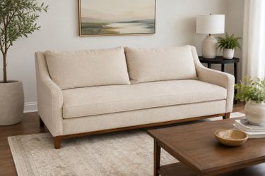 Modern Cream Beige Sofa Couch 75”