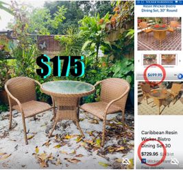 Resin Wicker Bistro set in great condition $175 cash only