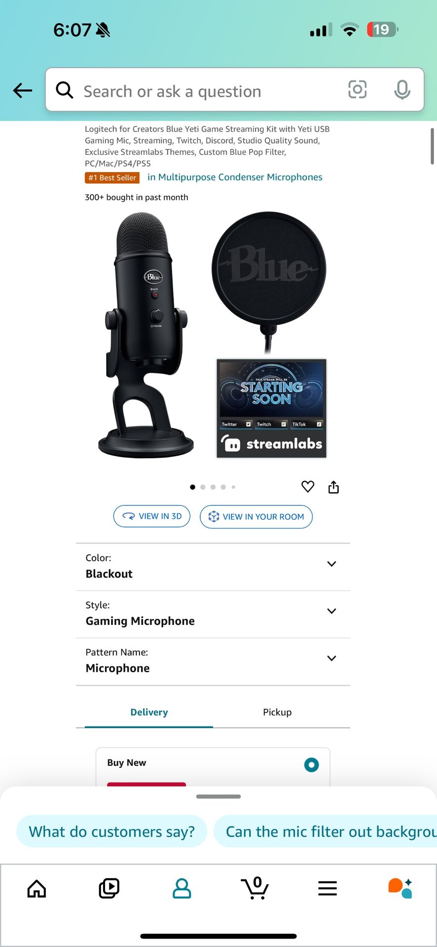 Logitech for Creators Blue Yeti Game Streaming Kit with Yeti USB Gaming Mic, Streaming, Twitch, Discord, Studio Quality Sound, Microphone Headphones