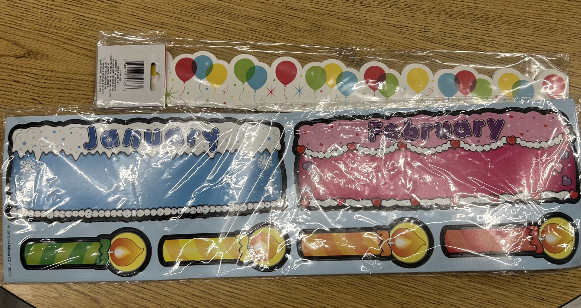 "Happy Birthday" bulletin board set and border. New