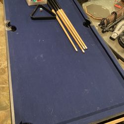 ESPN Mini Pool Table, Air Hockey Table, And Soccer Table 