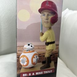 SGA Mike Trout & BB-8 Star Wars Bobblehead NEW Angels