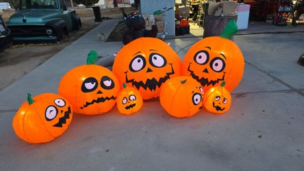 9.5ft pumpkins patch w/ black cat LED Halloween Inflatable CM24010US