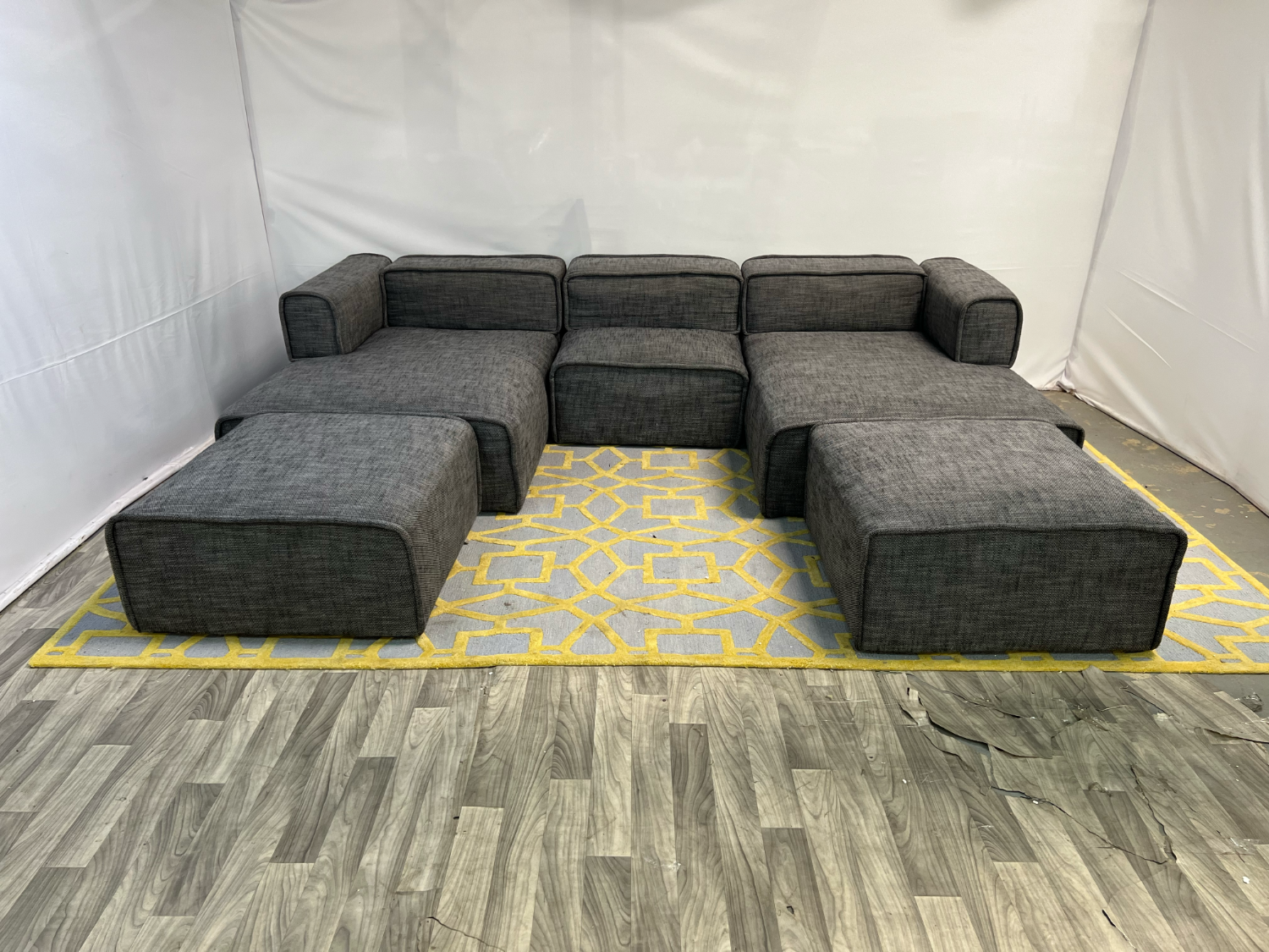 ( Delivery Available ) Article QUADRA Modular Dark Gray Sectional Couch