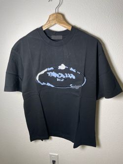 Prada Cloud Logo Embroidered T-Shirt Black – Oversized Fit size M
