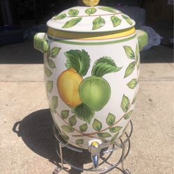 Lemon Wreath Beverage Dispenser Hand Crafted 