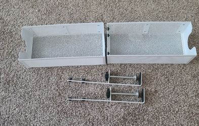 White Under Desk Cable Organizer