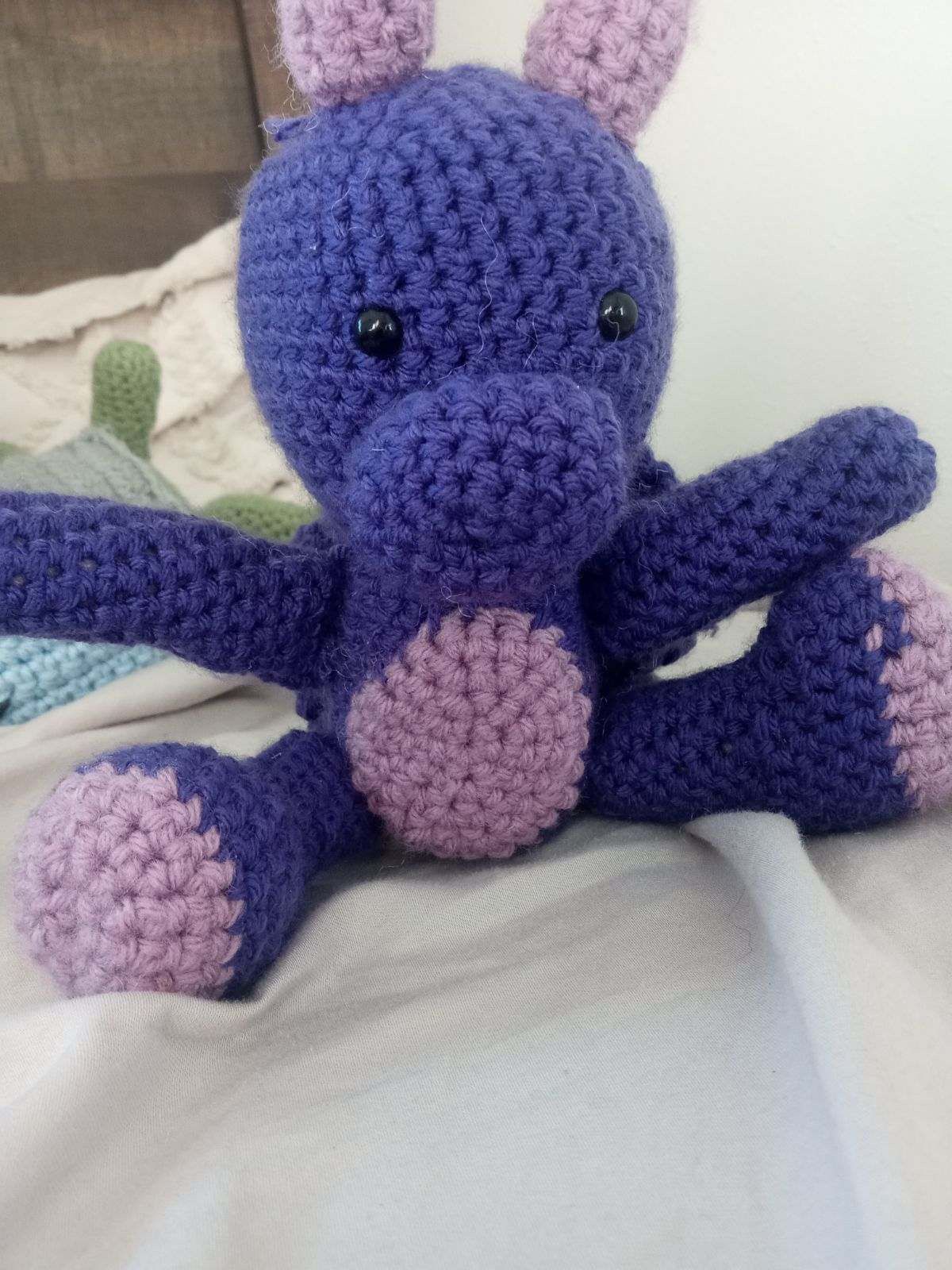 Purple Crochet Dragon
