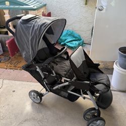 Graco DuoGlider Click Connect Double Stroller, Grey