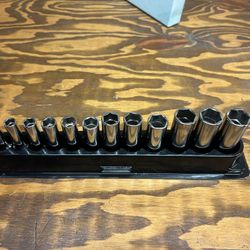Snap-On 12 pc 3/8" Drive 6-Point Metric Flank Drive® Deep Socket Set (8-19 mm)