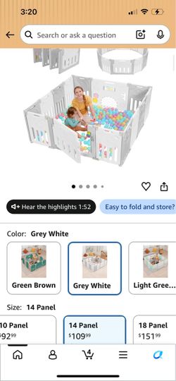 14 panel play pen