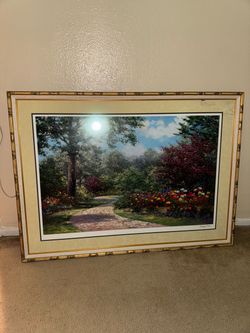 Framed Signed Schaefer Miles Color Seriolithograph Print Summer Enchantment