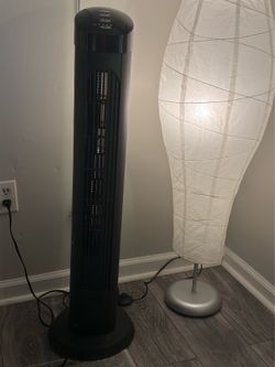 Black Oscillating Tower Fan with Timer | 3 Speeds | Excellent Condition
