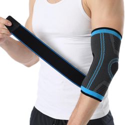  2 Pack Elbow Compression Sleeve for Men & Women,Tennis Elbow Brace with Adjustable Strap for Tendonitis and Tennis Elbow Relief
