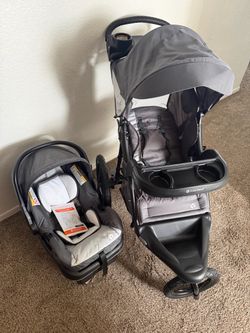 NEW! Baby Trend Expedition Zero Flat Jogger Travel System With LED Lights