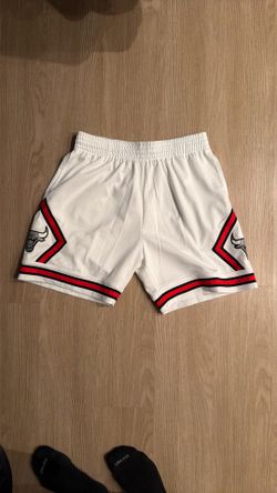 Size Large - Mitchell And Ness Chicago Bulls NBA Basketball Mesh Jersey Shorts Cement Gray Nike Sports