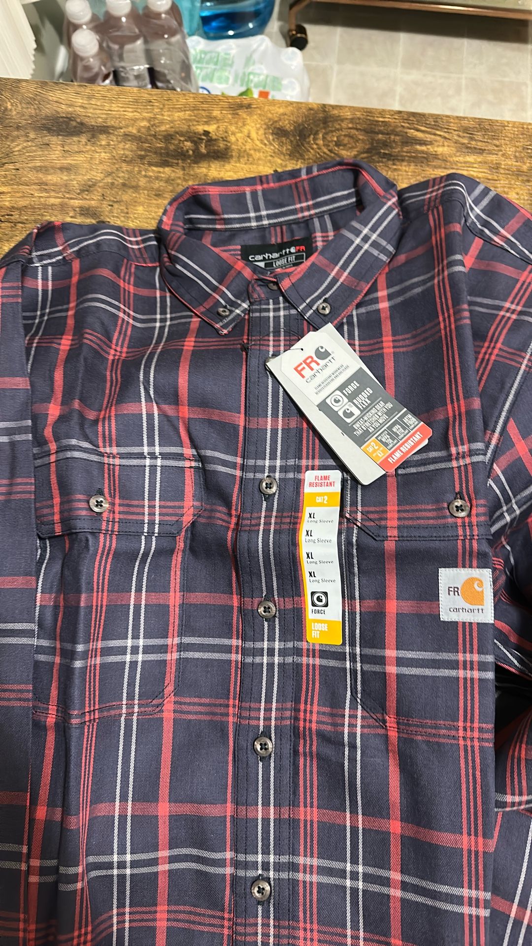 Carhartt FR Button Up plaid Shirt 