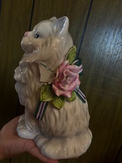 Capodimonte porcelain lily branch Cat