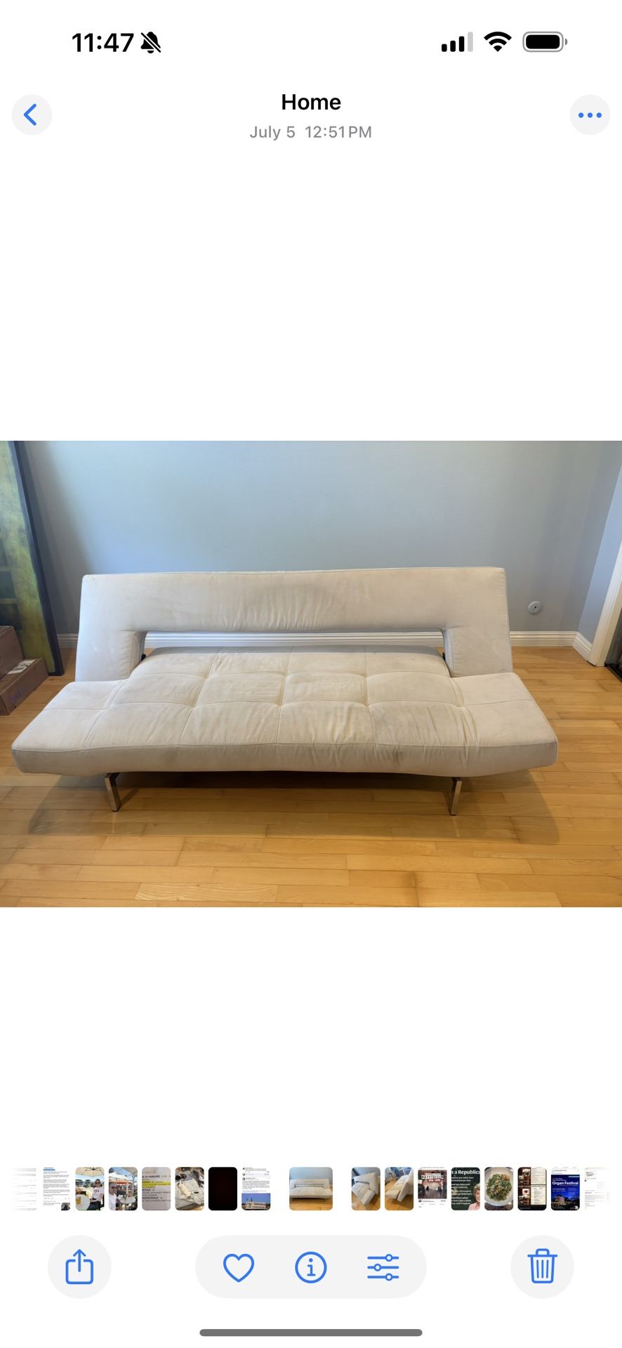 Modern European Convertible Sofa / Futon