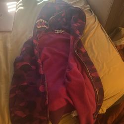 Bape Purple Color Camo Shark Hoodie 