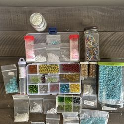 Large Jewelry Making Bead Lot - Glass Seed Beads & Findings Bulk
