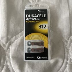Duracell Hearing Aid Batteries Size 312 , 6 Batteries New
