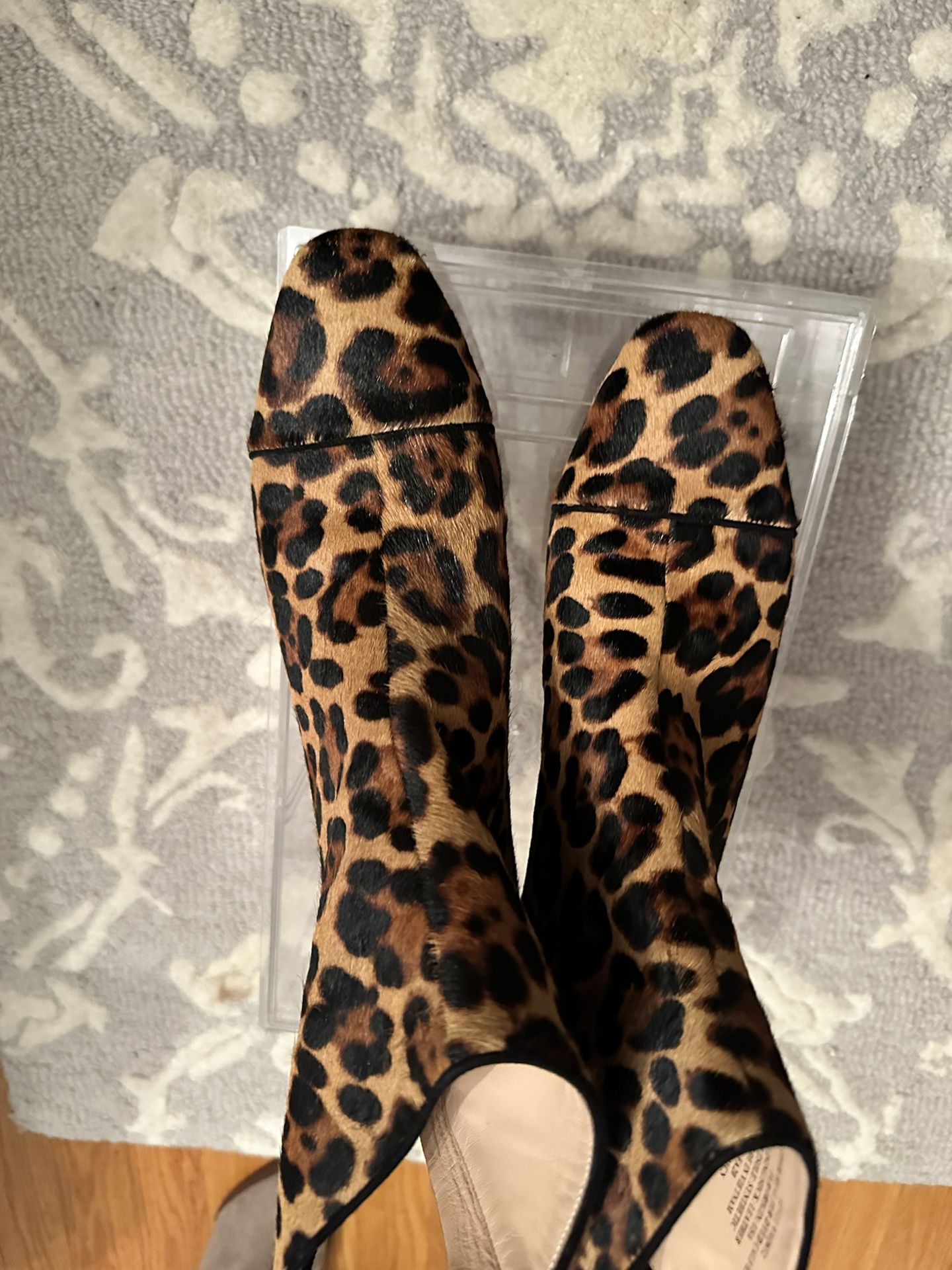 Jcrew Leopard Ankle Boots $65.00