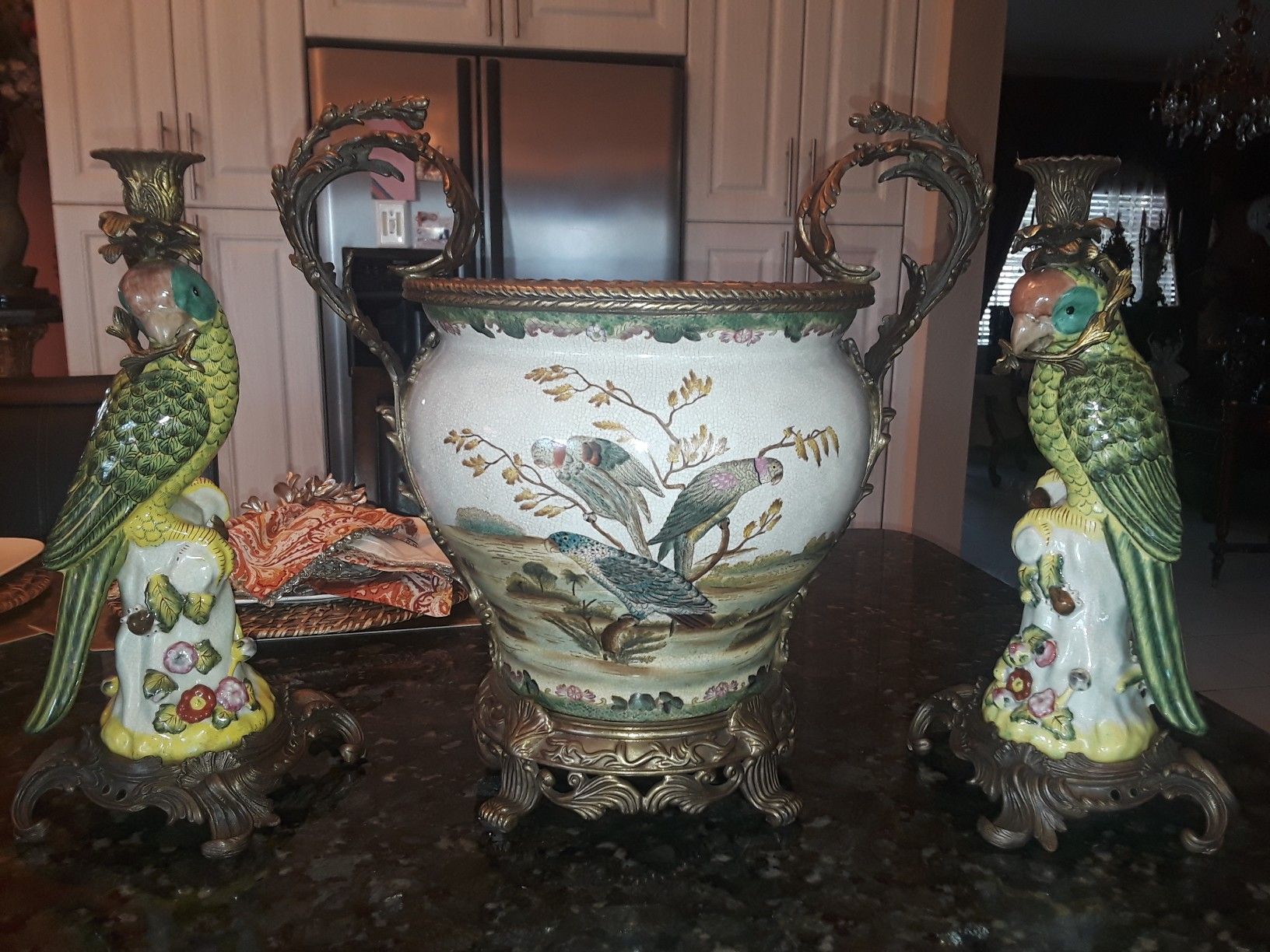 Porcelain and bronze set